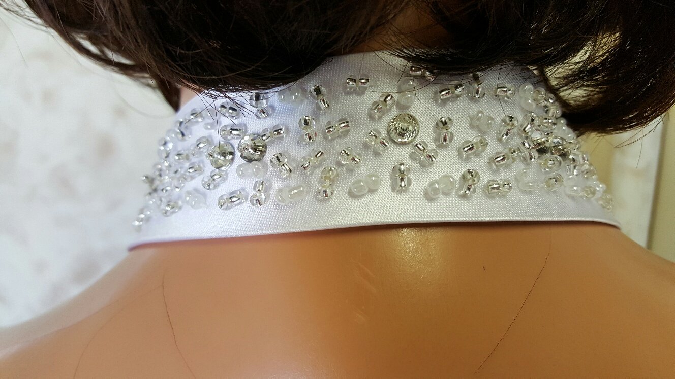 white halter wedding dress